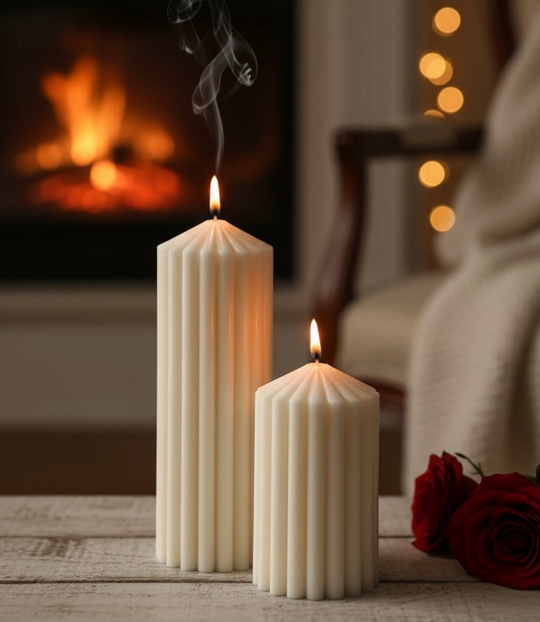 Handmade Ribbed Soy Candle Set – Set of 2