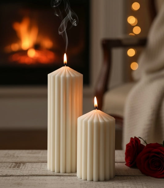 Handmade Ribbed Soy Candle Set – Set of 2
