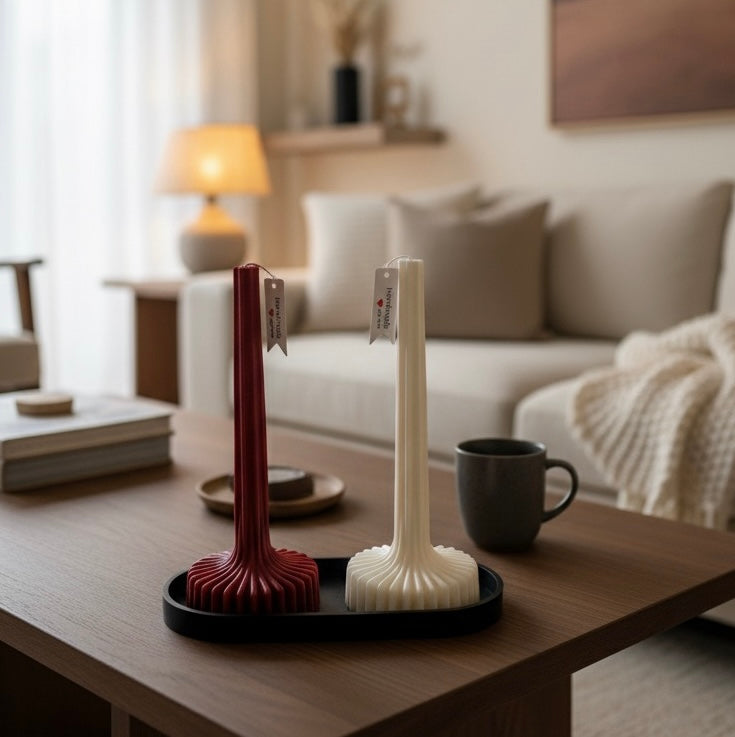 Ribbed scented Candles. Home decor. Handmade. Soy wax