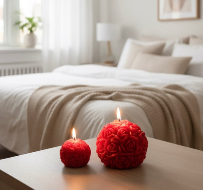 Rose Ball White/Red Scented Candle For Home Decoration