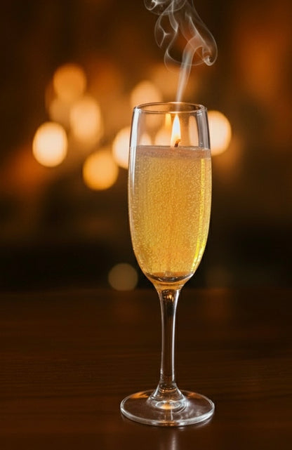 Luxury Champagne Glass Gel Wax Candle – Elegant Wine Cup Design Home Décor 🍷✨