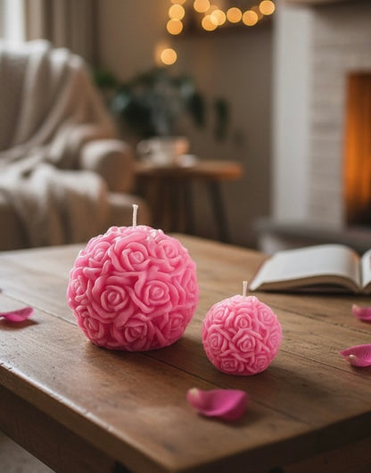 Rose Ball White/Red Scented Candle For Home Decoration