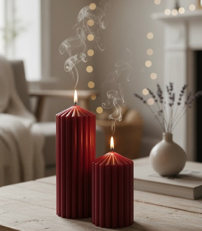 Handmade Ribbed Soy Candle Set – Set of 2