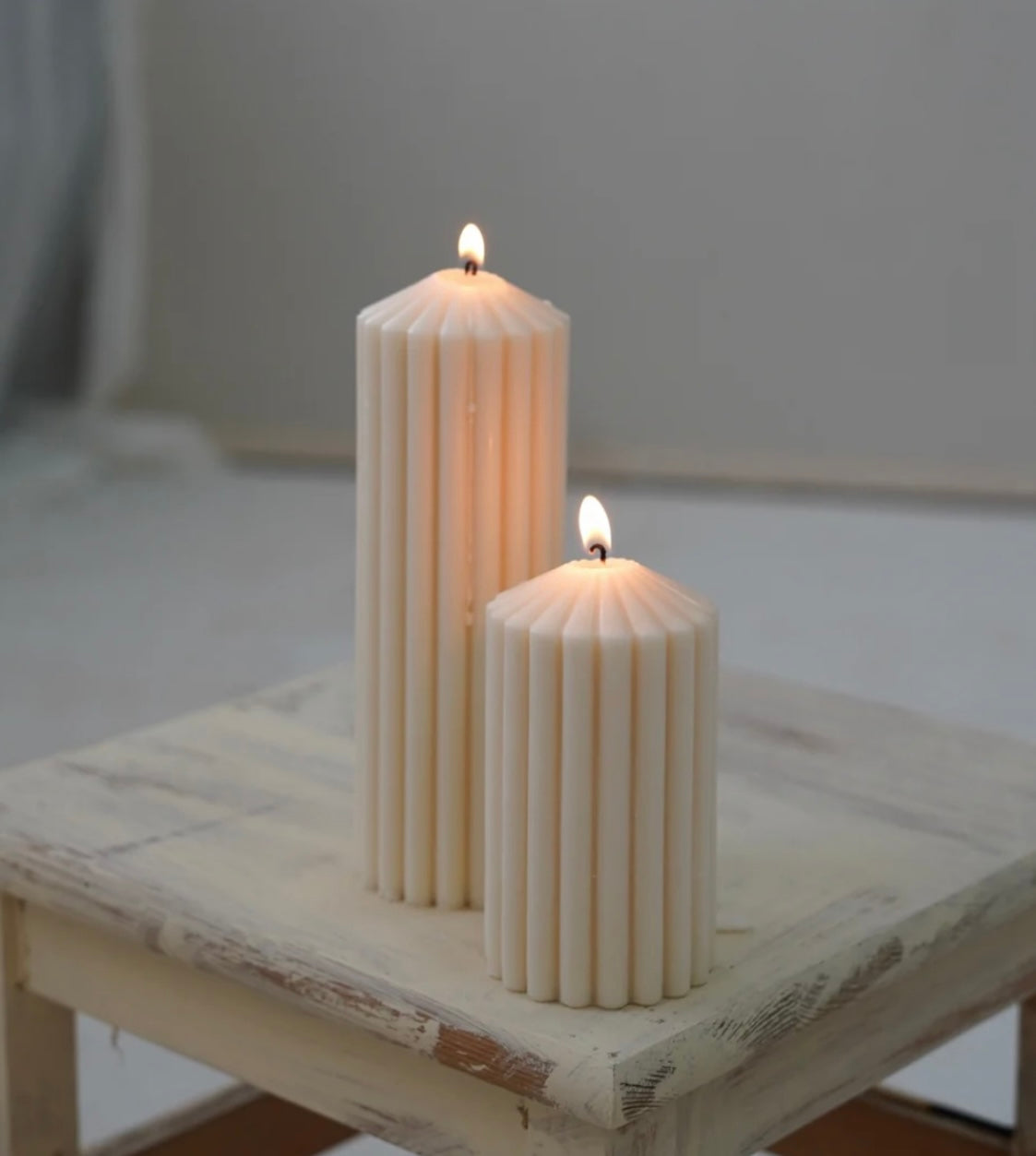 Handmade Ribbed Soy Candle Set – Set of 2