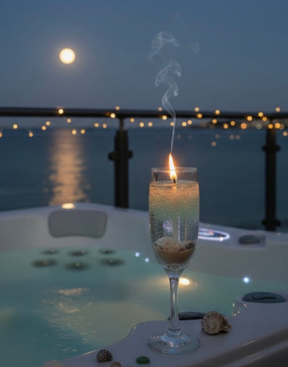 🌊 Ocean Breeze Champagne Candle – A Coastal Escape in a Glass