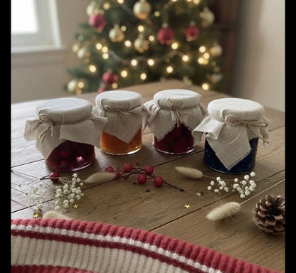 Artisan Jam Jar Collection | Set of 4 Gourmet Fruit-Scented Gel Candles