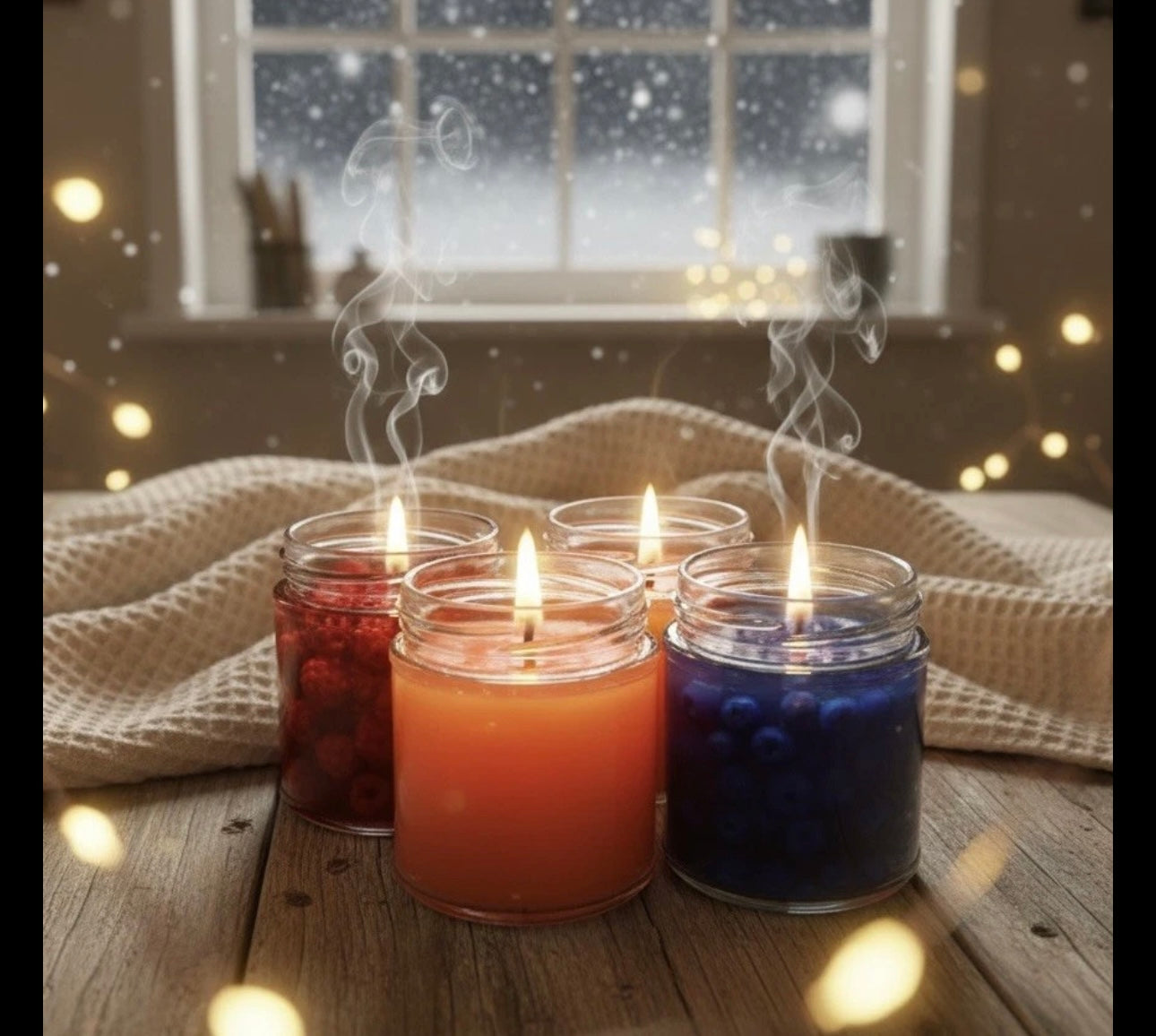 Artisan Jam Jar Collection | Set of 4 Gourmet Fruit-Scented Gel Candles