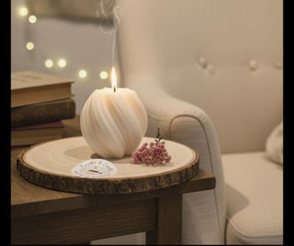 Sculpted Aesthetic Swirl scented Candle handmade/ home decor / cozy vibes