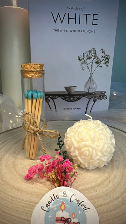 Rose Ball White/Red Scented Candle For Home Decoration