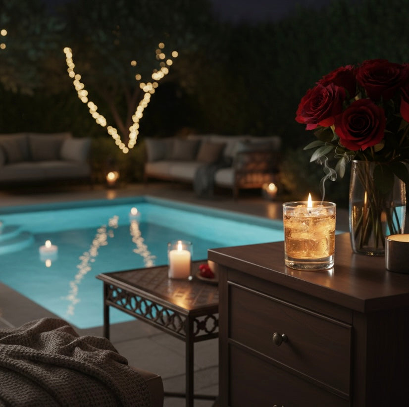 Realistic Whiskey Glass Gel Wax Candle – Amber Drink Design Decorative Tumbler 🥃✨