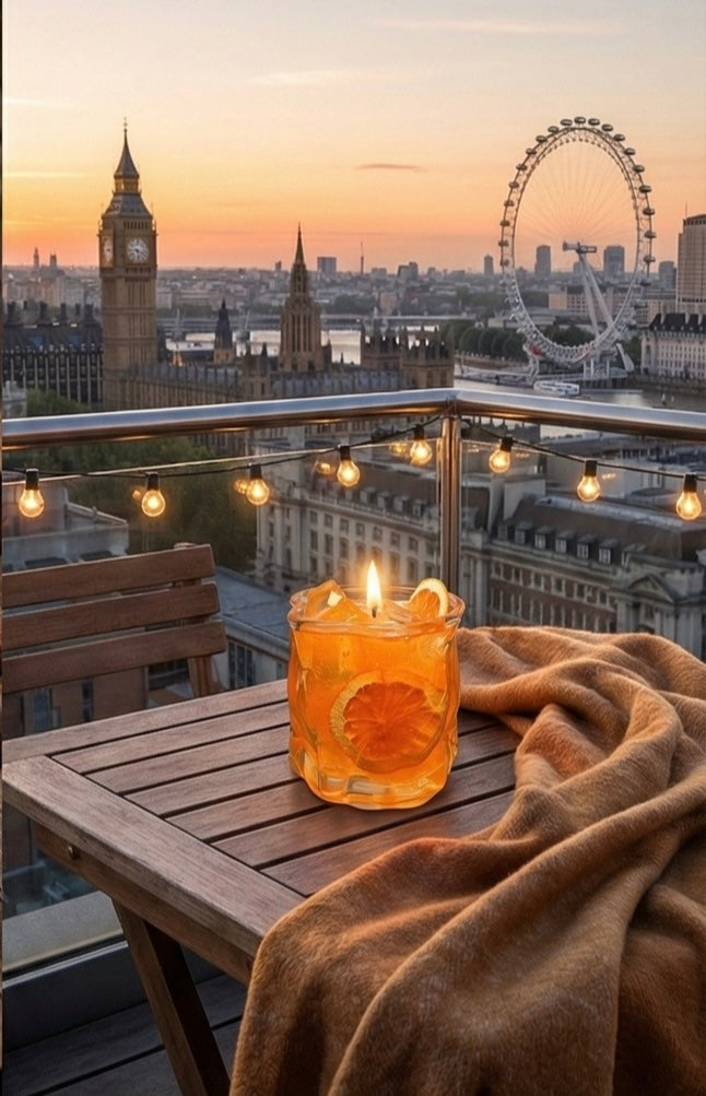 Sunset Spritz | Realistic Aperol-Inspired Orange Scented Cocktail Candle