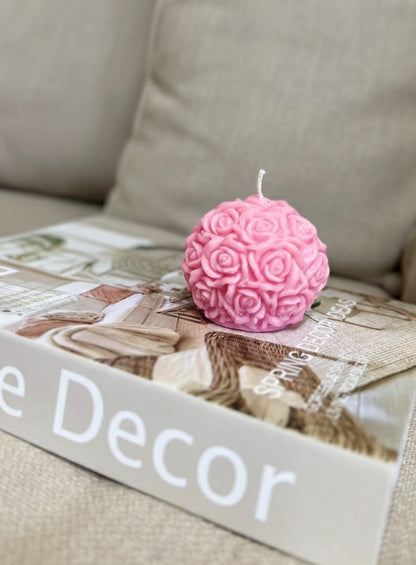 Rose Ball White/Red Scented Candle For Home Decoration