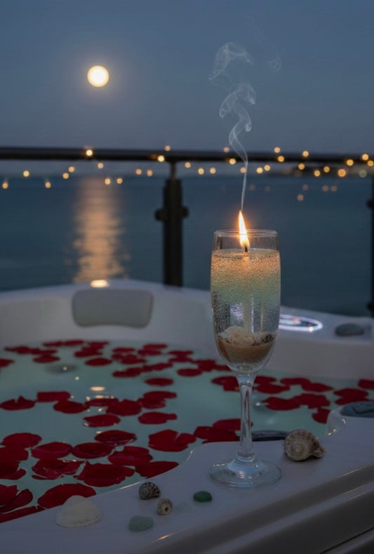 🌊 Ocean Breeze Champagne Candle – A Coastal Escape in a Glass