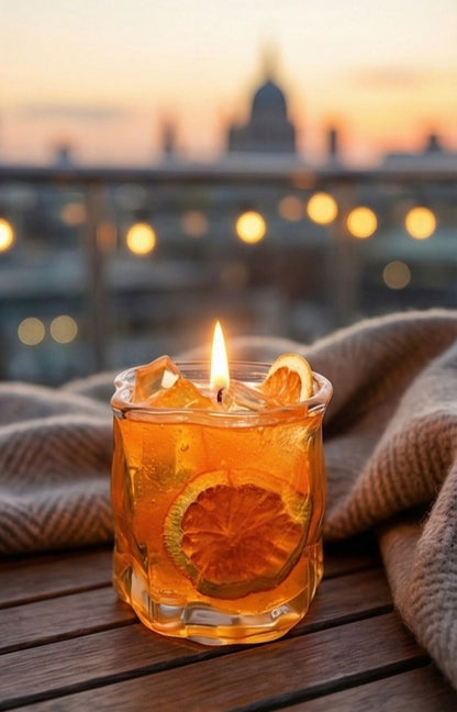 Sunset Spritz | Realistic Aperol-Inspired Orange Scented Cocktail Candle