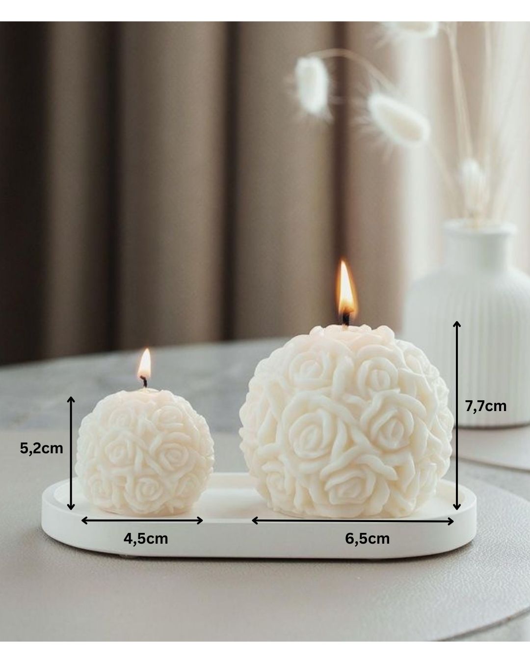 Rose Ball White/Red Scented Candle For Home Decoration