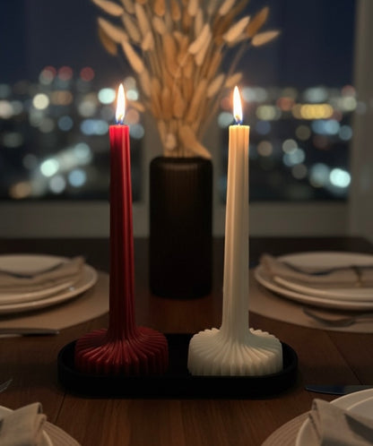 Ribbed scented Candles. Home decor. Handmade. Soy wax