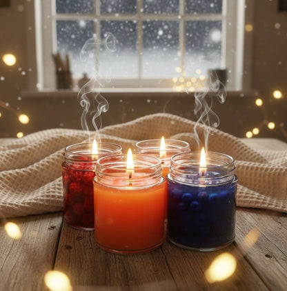 Artisan Jam Jar Collection | Set of 4 Gourmet Fruit-Scented Gel Candles