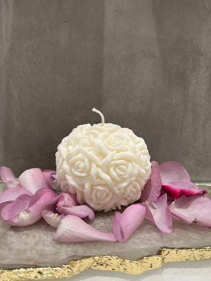 Rose Ball White/Red Scented Candle For Home Decoration