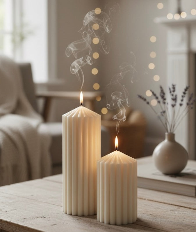 Handmade Ribbed Soy Candle Set – Set of 2