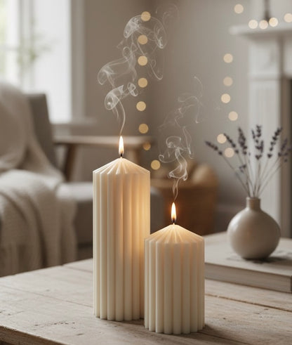 Handmade Ribbed Soy Candle Set – Set of 2