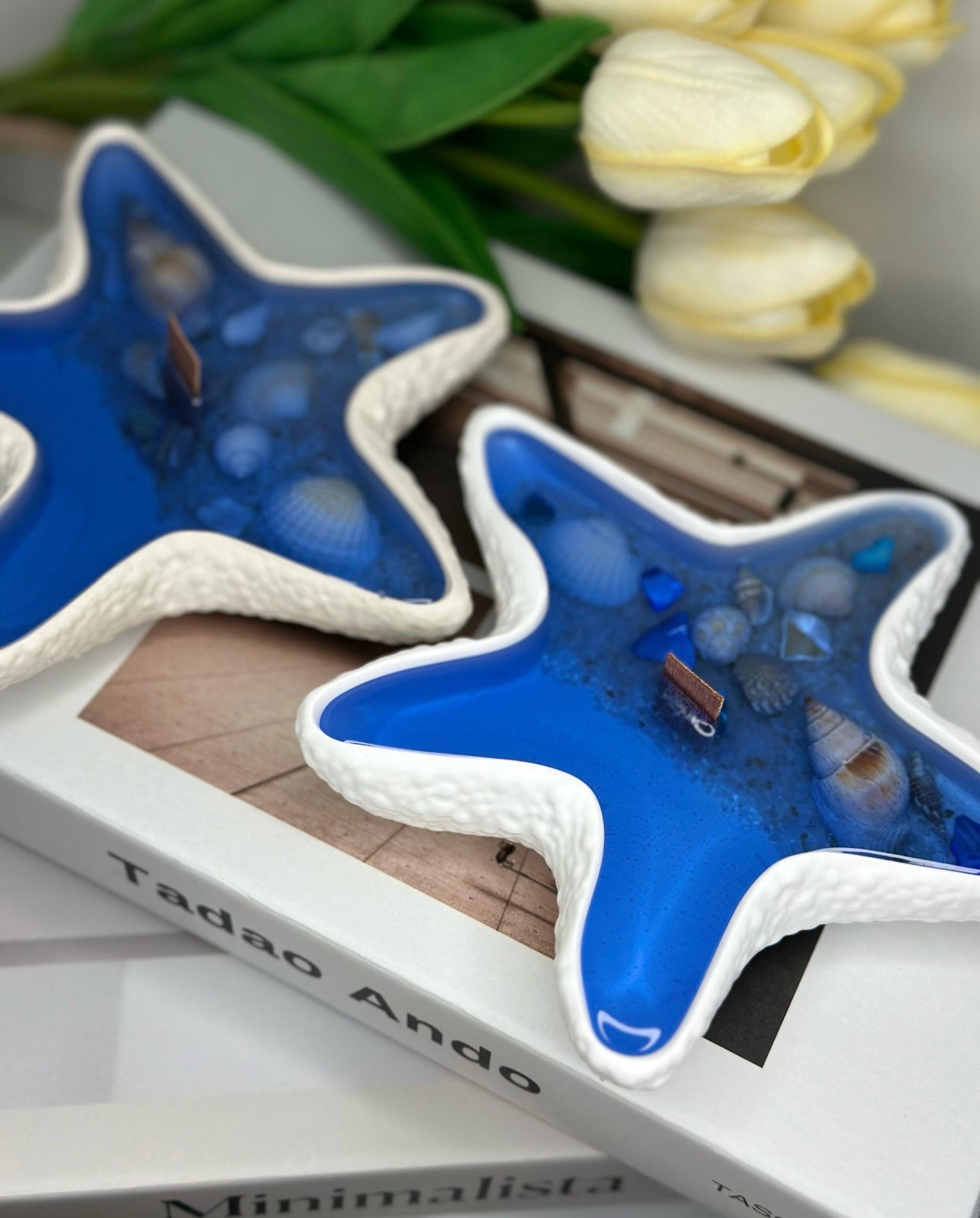 Starfish Marine Gel Wax Candle with Wooden Wick – Ocean Scented Coastal Home Décor