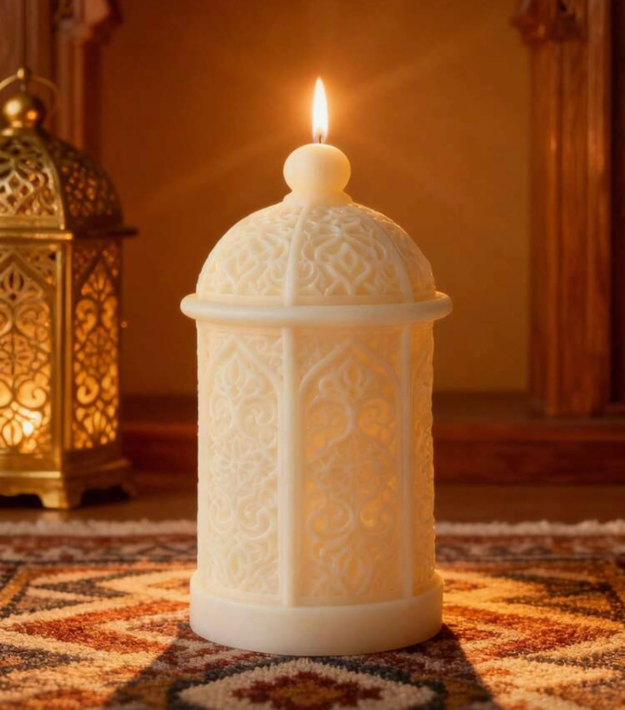 Moonlit Lantern Duo | Hand-Carved Ramadan Scented Candle Set of two