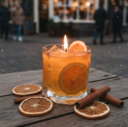 Sunset Spritz | Realistic Aperol-Inspired Orange Scented Cocktail Candle