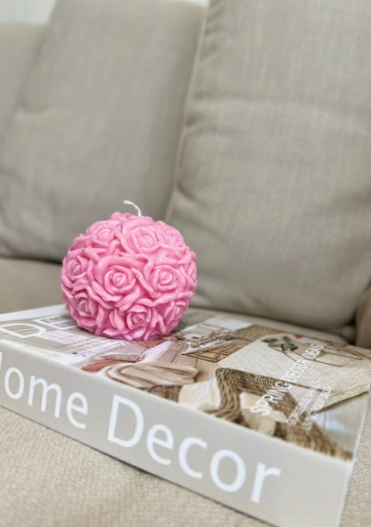 Rose Ball White/Red Scented Candle For Home Decoration