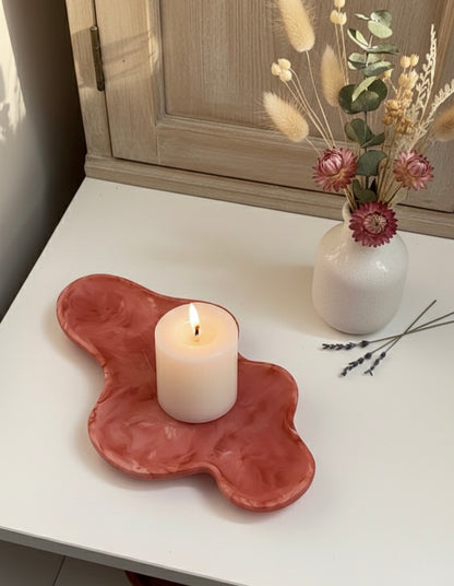 Marble wavy decoratif tray. Handmade. Home decor.