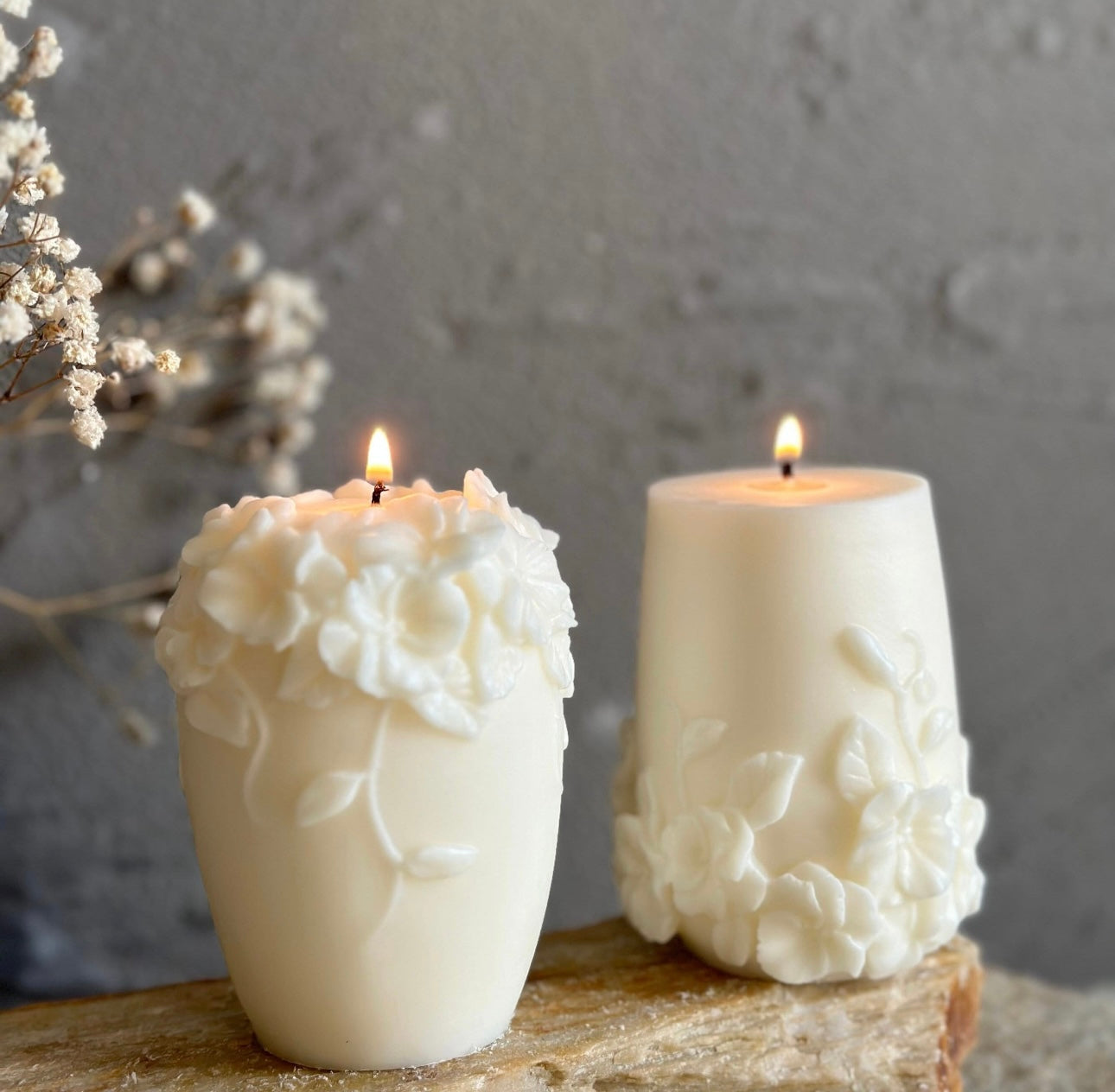Handmade Floral Soy Candle Set – Set of 3