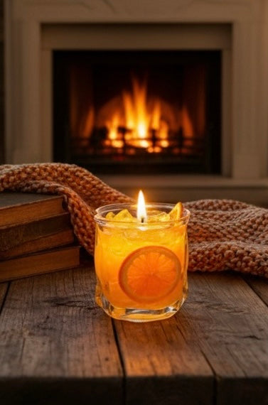 Sunset Spritz | Realistic Aperol-Inspired Orange Scented Cocktail Candle