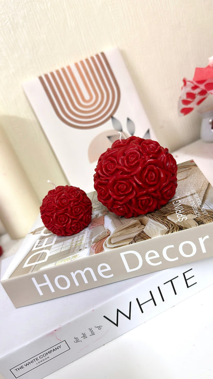 Rose Ball White/Red Scented Candle For Home Decoration