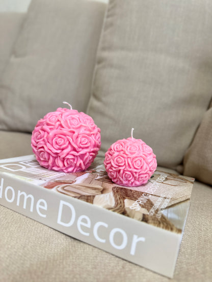 Rose Ball White/Red Scented Candle For Home Decoration
