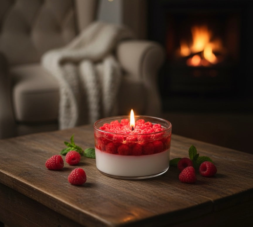 Set of 4 Dessert Scented Candles | Strawberry, Blueberry, Orange & Raspberry