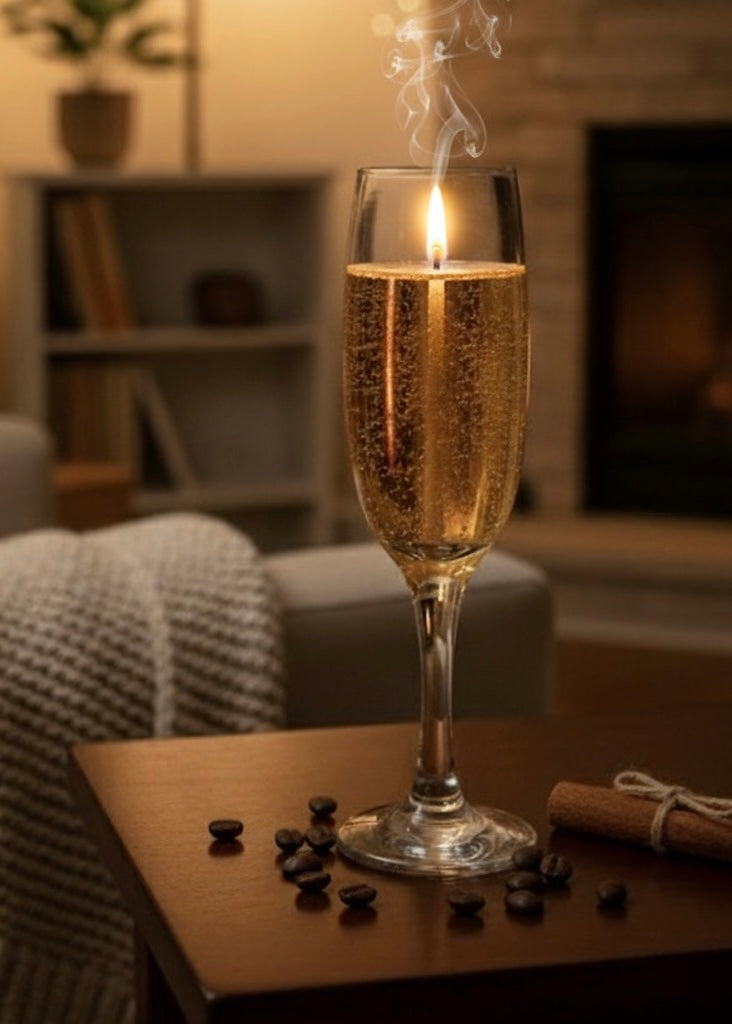 Luxury Champagne Glass Gel Wax Candle – Elegant Wine Cup Design Home Décor 🍷✨