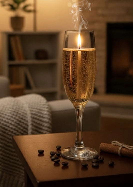 Luxury Champagne Glass Gel Wax Candle – Elegant Wine Cup Design Home Décor 🍷✨