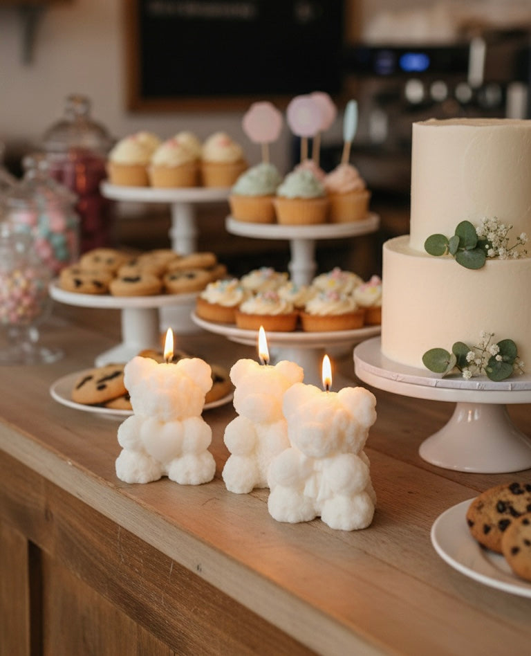 Handmade Teddy Bear Soy Candle Set – Set of 3