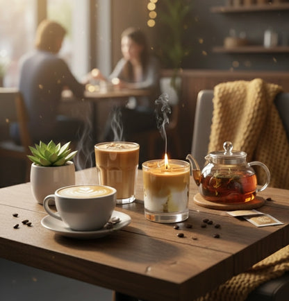 Iced Coffee Candle, Vanilla Iced Latte Cold Brew Candle Handmade with Ice Cubes