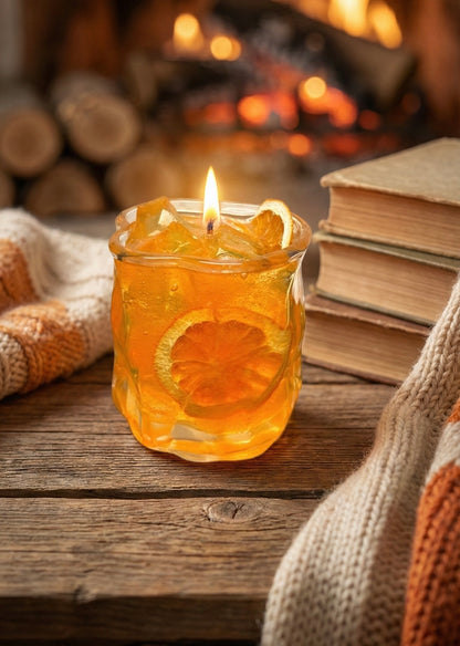 Sunset Spritz | Realistic Aperol-Inspired Orange Scented Cocktail Candle