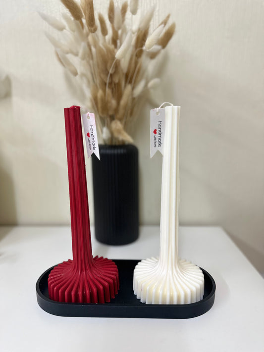White Modern Ribbed Candles