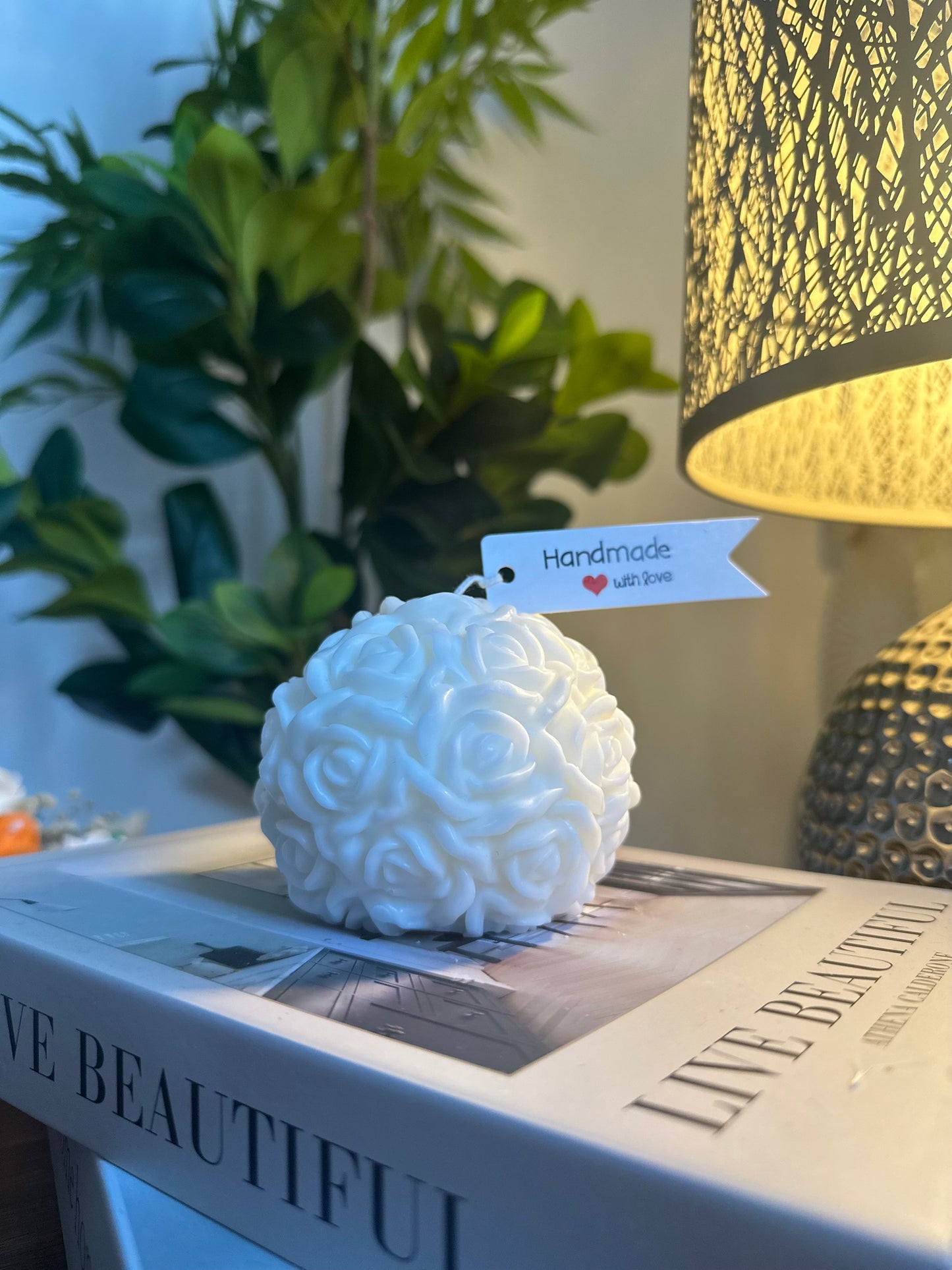 Rose Ball White/Red Scented Candle For Home Decoration