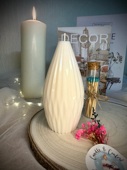 Pear shaped candle with stripes