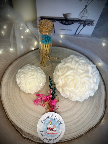 Rose Ball White/Red Scented Candle For Home Decoration