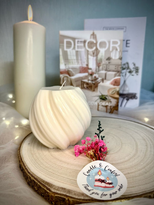 Sculpted Aesthetic Swirl Candle