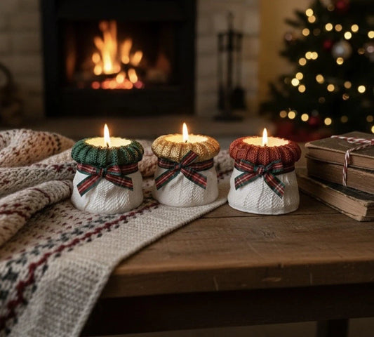 Set of 3 Handmade Christmas Candles