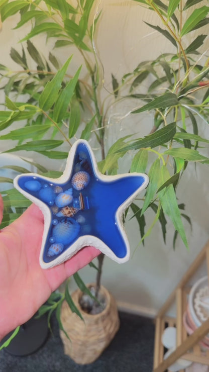 Starfish Marine Gel Wax Candle with Wooden Wick – Ocean Scented Coastal Home Décor