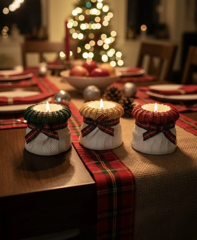 Set of 3 Handmade Christmas Candles